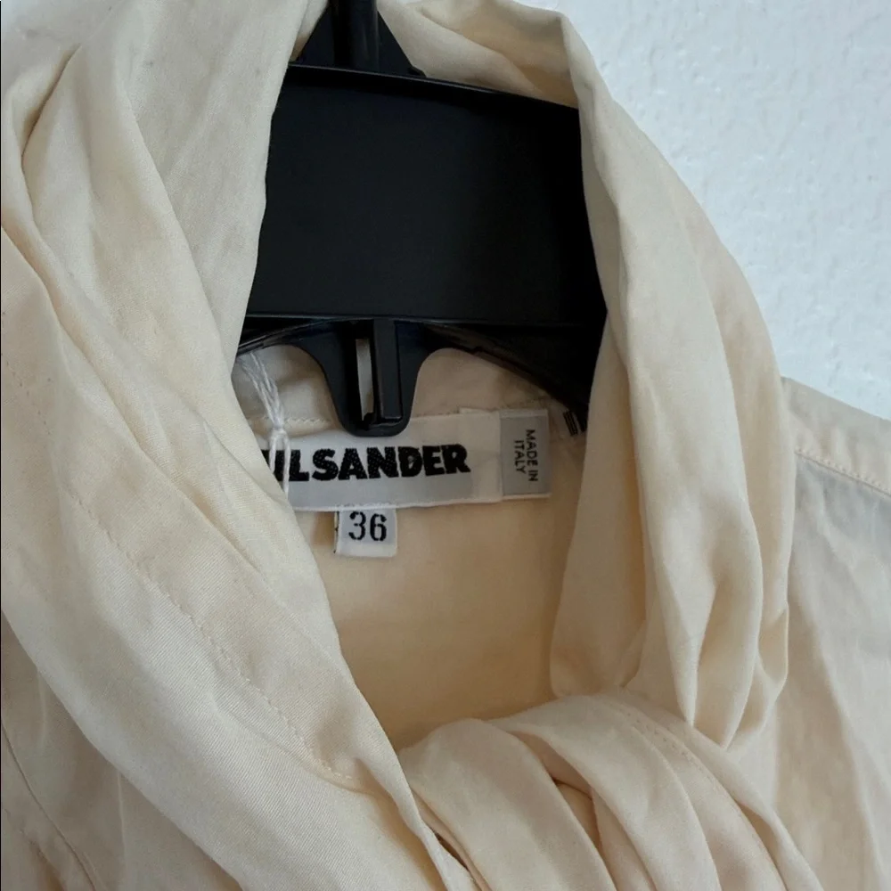 JILL SANDWR Cream Long Sleeve Blouse with Scarf 36 - Picture 2 of 7